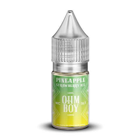 Ohm Boy SLT E-Liquids Pineapple Strawberry Ice / 10mg On White Background