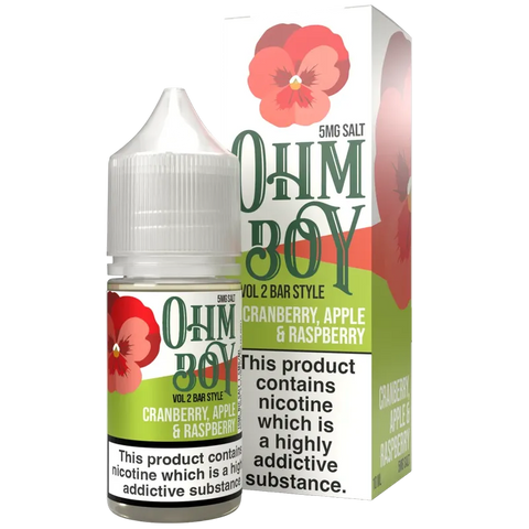 Ohm Boy V2 Cranberry Apple Raspberry Bar Style 10ml Nic Salt