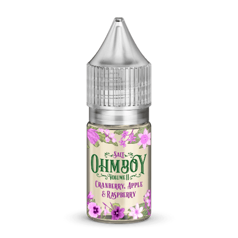 Ohm Boy Volume II Nic Salts Cranberry Apple & Raspberry / 5mg On White Background