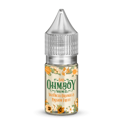 Ohm Boy Volume II Nic Salts Valencia Orange & Passion Fruit / 5mg On White Background