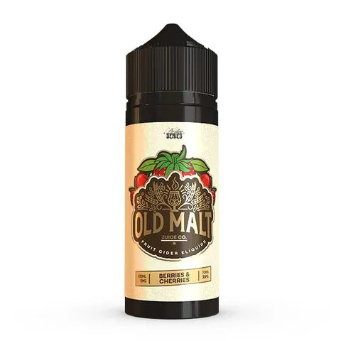 old malt berries cherries 100ml shortfill on white background