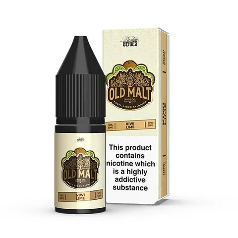 old malt kiwi lime nic salt 10ml on white background