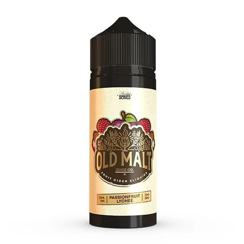 old malt passionfruit lychee 100ml shortfill on white background