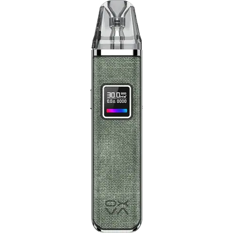 oxva xlim pro pod vape kit denim green on clear background