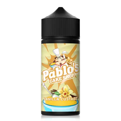 Pablos Cake Shop 100ml Shortfill E-Liquids Vanilla Custard On White Background