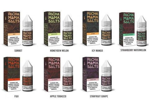 Pacha Mama Nic Salt E-Liquid On White Background