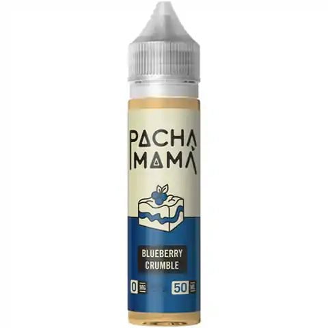 PachaMama Desserts 50ml Shortfill E-Liquid Blueberry Crumble On White Background