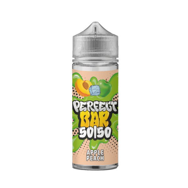 Perfect Bar 50/50 100ml Shortfill E-Liquid Apple Peach On White Background