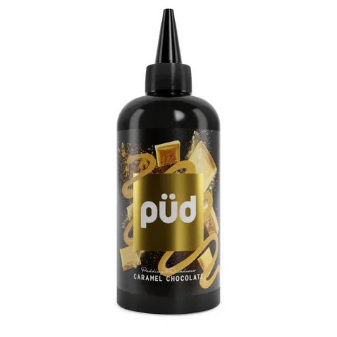 PUD Dessert 200ml Shortfill E-Liquids Caramel Chocolate On White Background