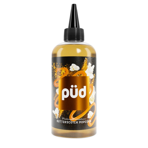 PUD E-Liquids 200ml Shortfill by Joes Juice Butterscotch Popcorn On White Background