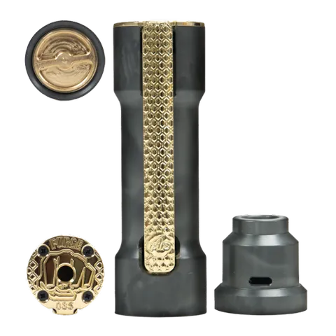 purge pound 4 pound mech mod brass on black background