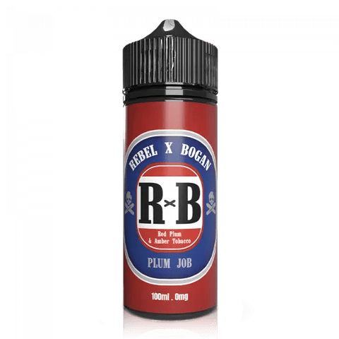 Rebel X Bogan 100ml Shortfill E-Liquids Plum Job On White Background