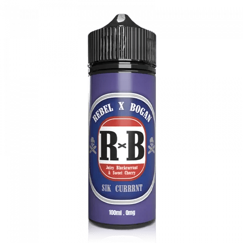 Rebel X Bogan 100ml Shortfill E-Liquids Sik Currrnt On White Background