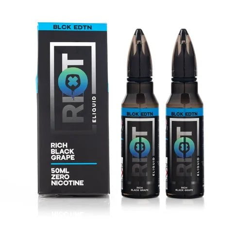 Riot Squad Black Edition 100ml Shortfill E-Liquids Rich Black Grape On White Background