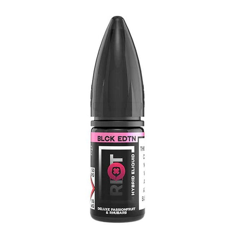 Riot Squad Black Edition Nic Salts 10ml Passionfruit & Rhubarb / 5mg On White Background