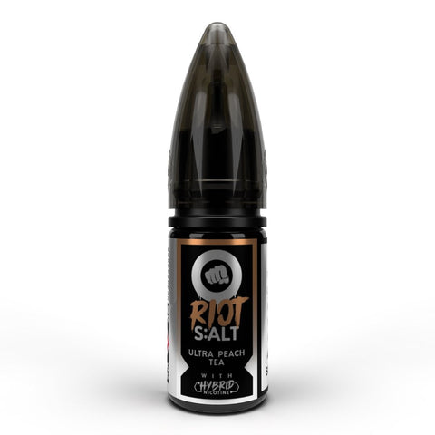 Riot Squad Black Edition Nic Salts 10ml Ultra Peach Tea / 5mg On White Background