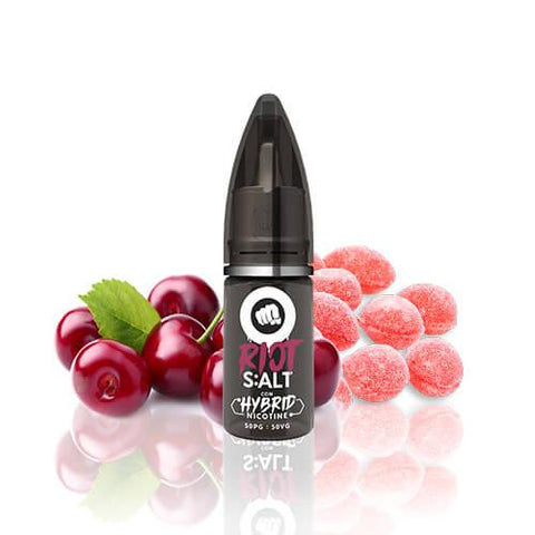 Riot Squad Nic Salt 10ml Cherry Fizzle / 5mg On White Background