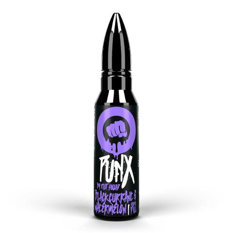 Riot Squad PUNX 50ml Shortfill Blackcurrant & Watermelon On White Background