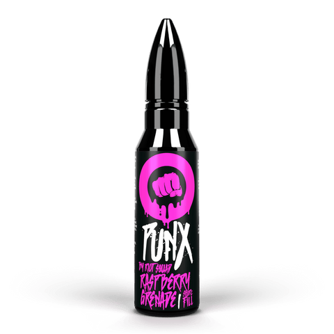 Riot Squad PUNX 50ml Shortfill Raspberry Grenade On White Background