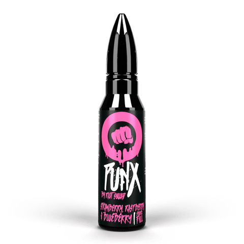 Riot Squad PUNX 50ml Shortfill Strawberry Raspberry & Blueberry On White Background