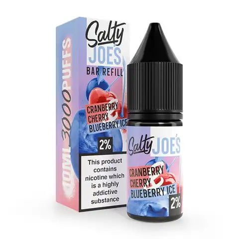 Salty Joe's Bar Refill E-Liquids Cherry Ice / 10mg On White Background