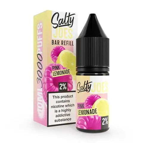 Salty Joe's Bar Refill E-Liquids Pink Lemonade / 10mg On White Background