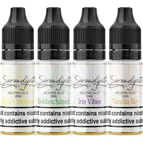 Serendipity by Wick Liquor 10ml Nic Salts E-Liquid On White Background