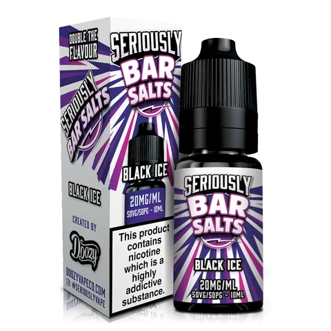 Seriously Bar Salt E-Liquids by Doozy Vape Black Ice / 5mg On White Background