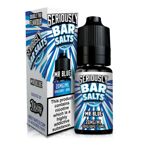 Seriously Bar Salt E-Liquids by Doozy Vape Mr Blue / 5mg On White Background