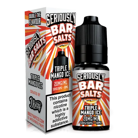 Seriously Bar Salt E-Liquids by Doozy Vape Triple Mango Ice / 5mg On White Background