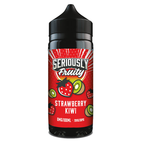 Seriously Fruity 100ml Shortfill E-Liquid by Doozy Vape Co Strawberry Kiwi On White Background