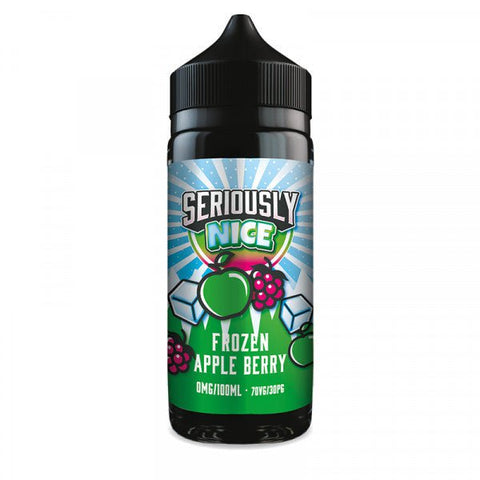 Seriously Nice 100ml Shortfill E-Liquid by Doozy Vape Co Frozen Apple Berry On White Background