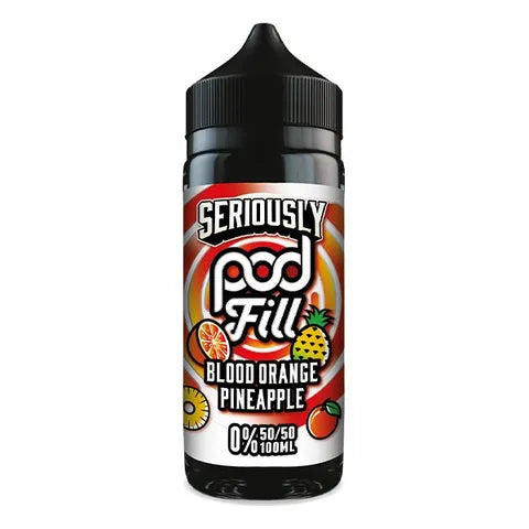 seriously podfill 100ml blood orange pineapple on white background