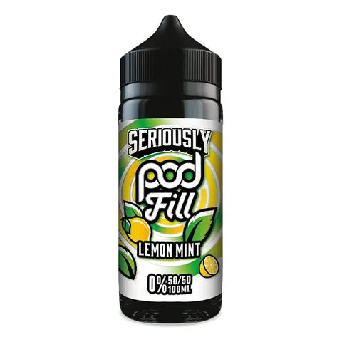 seriously podfill 100ml lemon mint on white background