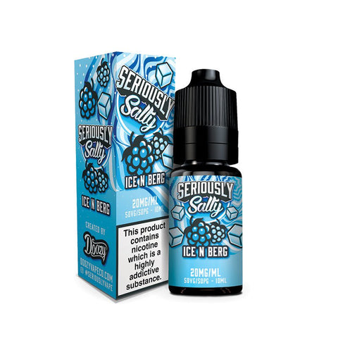 Seriously Salty 10ml Nic Salt E-Liquid Ice N Berg / 5mg On White Background