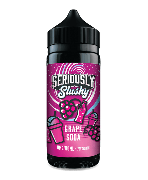 Seriously Slushy 100ml Shortfill E-Liquid by Doozy Vape Co Grape Soda On White Background