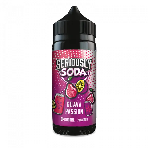 Seriously Soda 100ml Shortfill by Doozy Vape Guava Passion On White Background