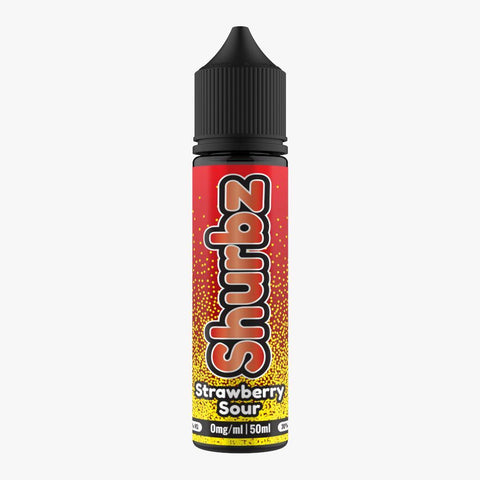 Shurbz 50ml Shortfill E-Liquid Strawberry Sour On White Background