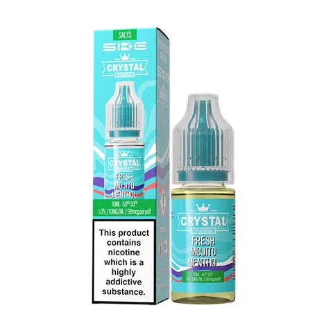 ske crystal v2 salts fresh menthol mojito on white background