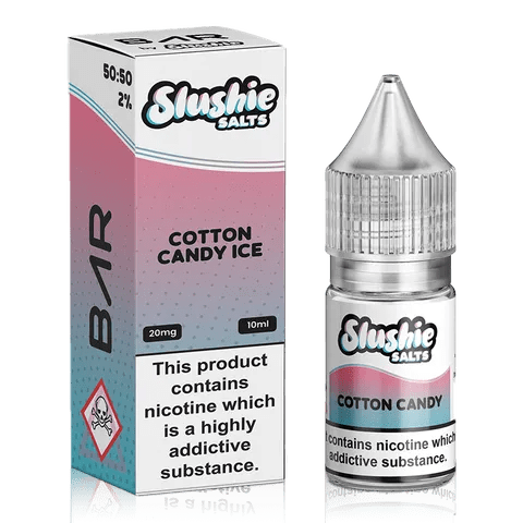 Slushie Bar Salt E-Liquids Cotton Candy Ice / 10mg On White Background