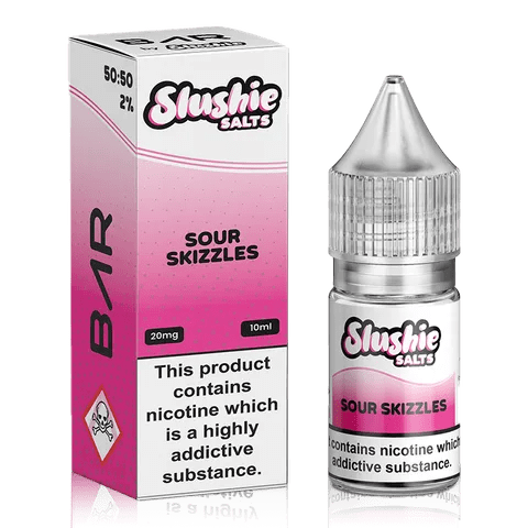 Slushie Bar Salt E-Liquids Sour Skizzles / 10mg On White Background