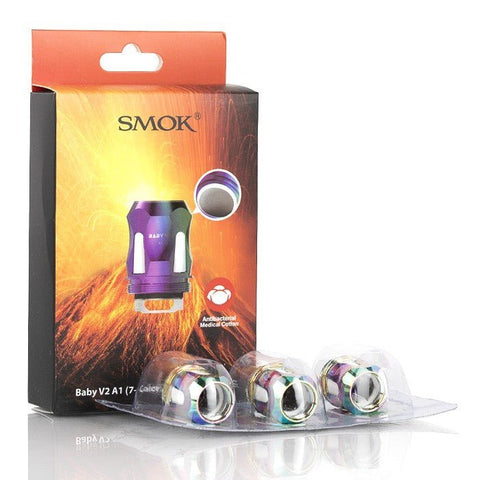 SMOK TFV8 Baby V2 Replacement Coils S1-S2-A1-A2-A3 On White Background