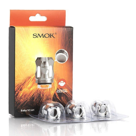 SMOK TFV8 Baby V2 Replacement Coils S1-S2-A1-A2-A3 On White Background