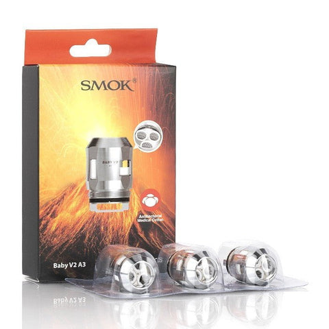 SMOK TFV8 Baby V2 Replacement Coils S1-S2-A1-A2-A3 On White Background