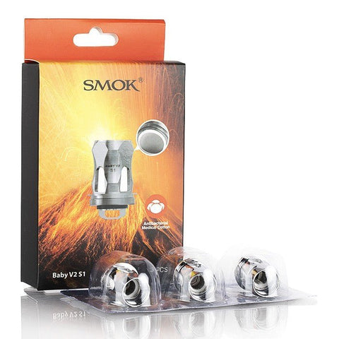 SMOK TFV8 Baby V2 Replacement Coils S1-S2-A1-A2-A3 On White Background