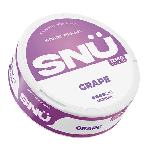 snu grape 12mg nicotine pouch on white background