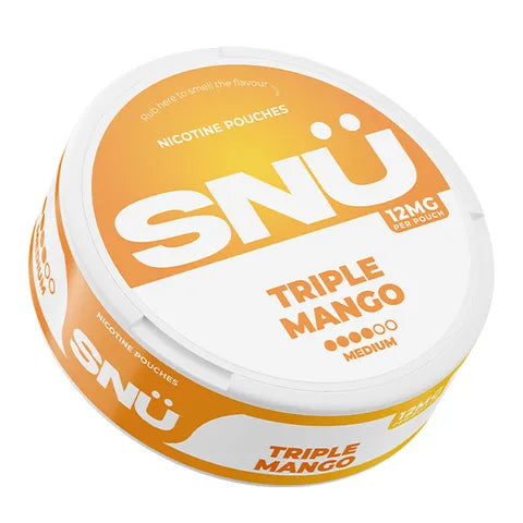 snu triple mango 12mg nicotine pouch on white background