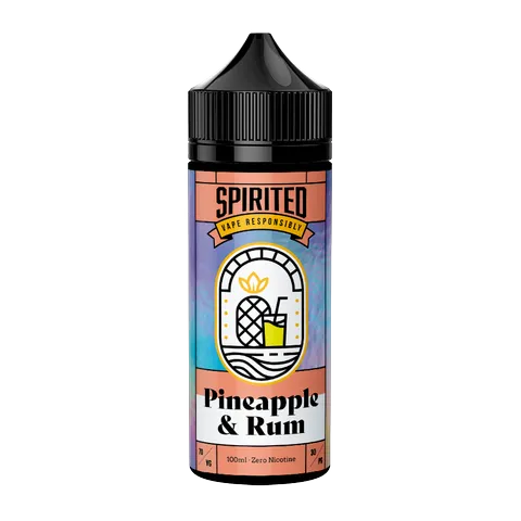 spirited cocktails pineapple rum 100ml on black background