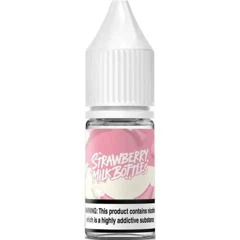 Strawberry Milk Bottles 10ml Nic Salts 10mg / Strawberry Milk Bottles On White Background