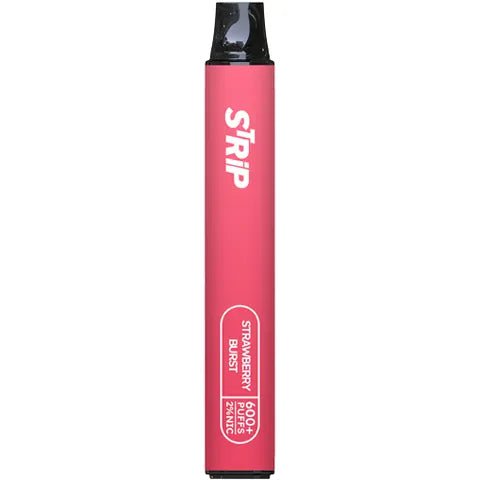 Strip Bar 600 Disposable Vape Pod Device Strawberry Burst On White Background